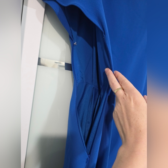 Reiss Victoria capped sleeve midi dress, Blue Royal Color - Picture 17 of 17